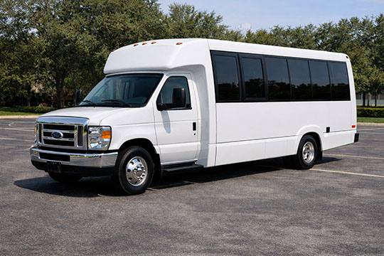 18-passenger minibus available for charter in Orange, CA